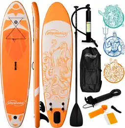 Bol.com Physionics SUP Board - Stand Up Paddle - Complete Set - 305 cm - Oranje aanbieding