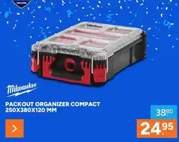 BOUWMAAT Milwaukee packout organizer compact aanbieding