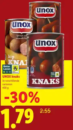 Lidl Unox knaks aanbieding