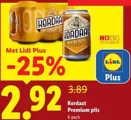 Lidl Kordaat Premium pils aanbieding