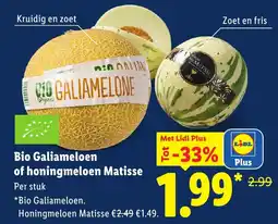Lidl Bio Galiameloen of honingmeloen Matisse aanbieding