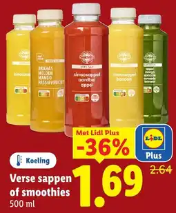 Lidl Verse sappen of smoothies aanbieding