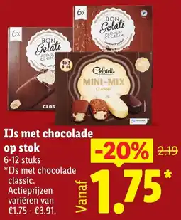 Lidl IJs met chocolade op stok aanbieding
