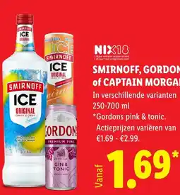 Lidl Smirnoff, Gordons of Captain Morgan aanbieding