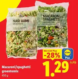 Lidl Macaroni/spaghetti groentemix aanbieding