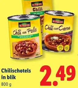 Lidl Chilischotels in blik aanbieding