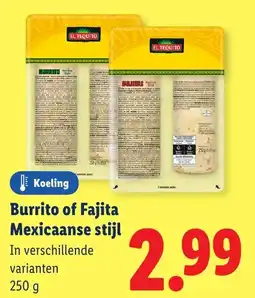 Lidl Burrito of Fajita Mexicaanse stijl aanbieding