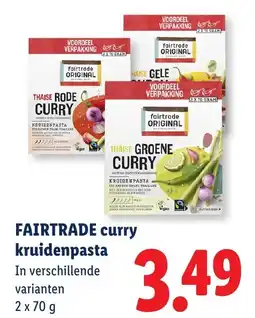 Lidl Fairtrade curry kruidenpasta aanbieding