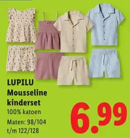 Lidl Lupilu Mousseline kinderset aanbieding