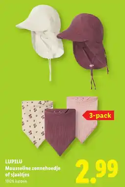 Lidl Lupilu Mousseline zonnehoedje of sjaaltjes aanbieding
