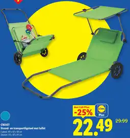 Lidl Crivit Strand en transportligstoel met luifel aanbieding