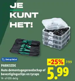 Lidl Parkside Auto demontagegereedschap of bevestigingsclips en tyraps aanbieding