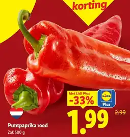 Lidl Puntpaprika rood aanbieding