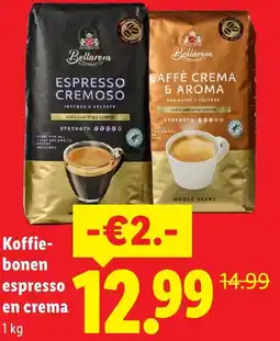 Lidl Koffiebonen espresso en crema aanbieding