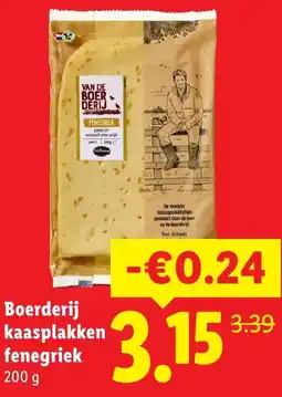 Lidl Boerderij kaasplakken fenegriek aanbieding