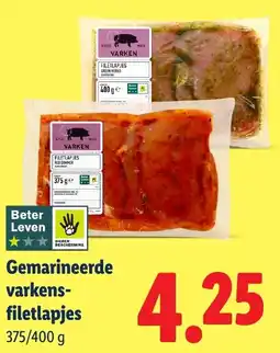 Lidl Gemarineerde varkensfiletlapjes aanbieding