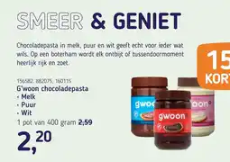 Van Hoeckel G'woon chocoladepasta aanbieding
