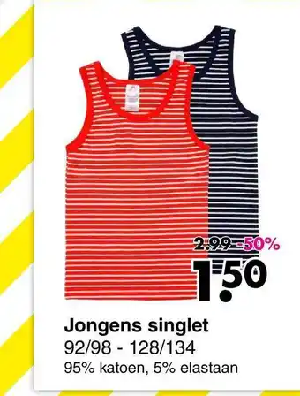 Wibra Jongens Singlet aanbieding