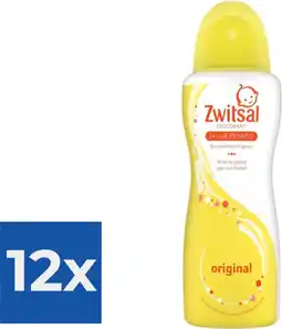 Bol.com Zwitsal - Deodorant Spray - Orgineel - 100 ml - Voordeelverpakking 12 stuks aanbieding