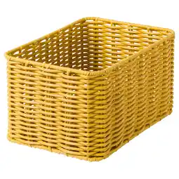 IKEA Gele rieten mand, gerecycled plastic en staal, elegant handwerkontwerp aanbieding