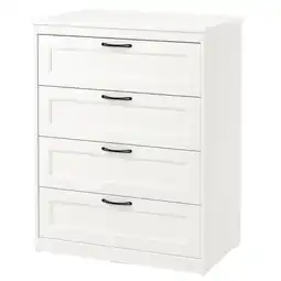IKEA Witte songesand kist met 4 strakke zwarte handvatten, minimalistisch design aanbieding