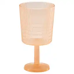 IKEA Kallsinnig glas, perzikkleurig, acrylplastic, gesteeld, geribbelde textuur, duurzaam aanbieding