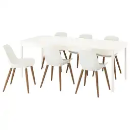 IKEA Tonstad / grÖnsta Tafel met 6 stoelen, ecru/wit, 200x85 cm aanbieding