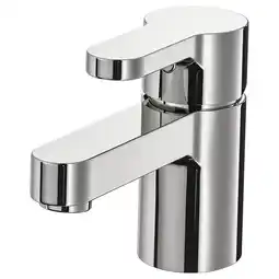 IKEA Moderne chromen badkamerkraan met strakke ronding, metalen behuizing, deurkruk aanbieding