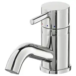 IKEA Gepolijste chromen kraan, modern design, ronde behuizing, lange gebogen uitloop aanbieding