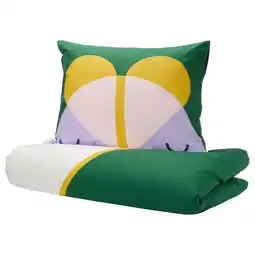 IKEA Grejsimojs Dekbedovertrek en kussensloop, veelkleurig, 140x200/60x70 cm aanbieding