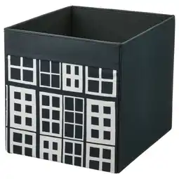 IKEA DrÖna Bak, zwart/met een patroon, 33x38x33 cm aanbieding