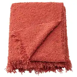IKEA Roodoranje, getextureerde deken met franjes aan de uiteinden, gemaakt van gerecycled polyester aanbieding