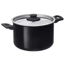 IKEA Antiaanbaklaag, lichtgewicht potten met zilveren deksel & handvatten, ideaal voor koken aanbieding