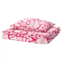 IKEA Roze hÄrlir bloemendekbedset, gerecyclede katoen en lyocell, natuurgeïnspireerd ontwerp aanbieding