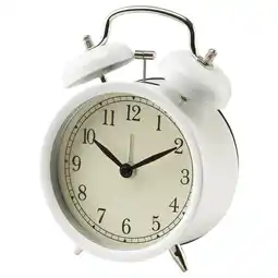 IKEA Witte wekker, klassiek design, ronde vorm, stil quartz uurwerk aanbieding