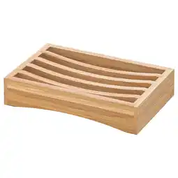 IKEA Dragan bamboe baddoos, natuurlijke kleur, rechthoekige vorm, lattenontwerp voor afvoer aanbieding