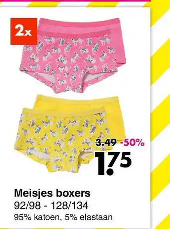 Wibra Meisjes Boxers aanbieding