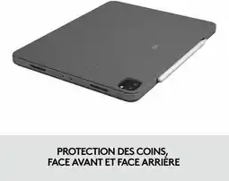 Bol.com Logitech Combo Touch iPad Pro - Tablet toetsenbord AZERTY - 12.9 inch - Grijs aanbieding