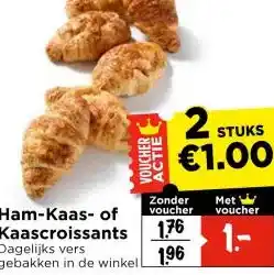 Vomar Voordeelmarkt Ham-Kaas- of Kaascroissants aanbieding