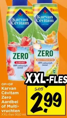 Vomar Voordeelmarkt OP=OP Karvan Cévitam Zero Aardbei of Multi- vruchten aanbieding