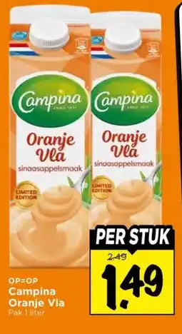 Vomar Voordeelmarkt Campina Oranje Vla aanbieding