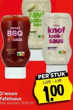 Vomar Voordeelmarkt G'woon Tafelsaus aanbieding