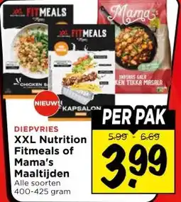Vomar Voordeelmarkt XXL Nutrition Fitmeals of Mama's Maaltijden aanbieding
