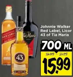 Vomar Voordeelmarkt Johnnie Walker Red Label, Licor ia Maria 43 of Tia Maria aanbieding