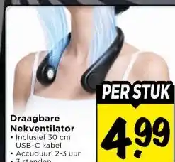 Vomar Voordeelmarkt Draagbare Nekventilator aanbieding