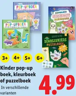 Lidl Kinder pop-up boek, kleurboek of puzzelboek aanbieding