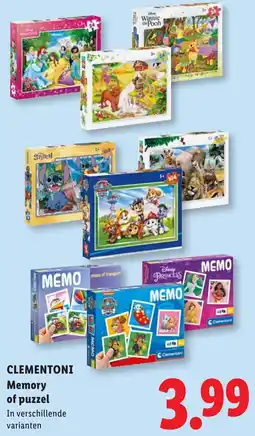 Lidl Clementoni Memory of puzzel aanbieding