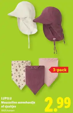 Lidl Lupilu Mousseline zonnehoedje of sjaaltjes aanbieding