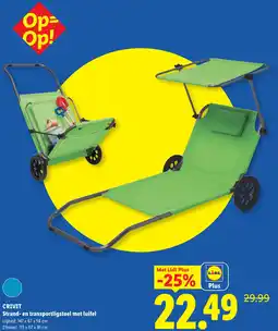 Lidl Crivit Strand en transportligstoel met luifel aanbieding