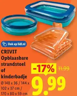 Lidl Crivit Opblaasbare strandstoel of kinderbadje aanbieding